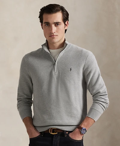 Polo Ralph Lauren Men's Mesh-Knit Cotton Quarter-Zip Sweater
