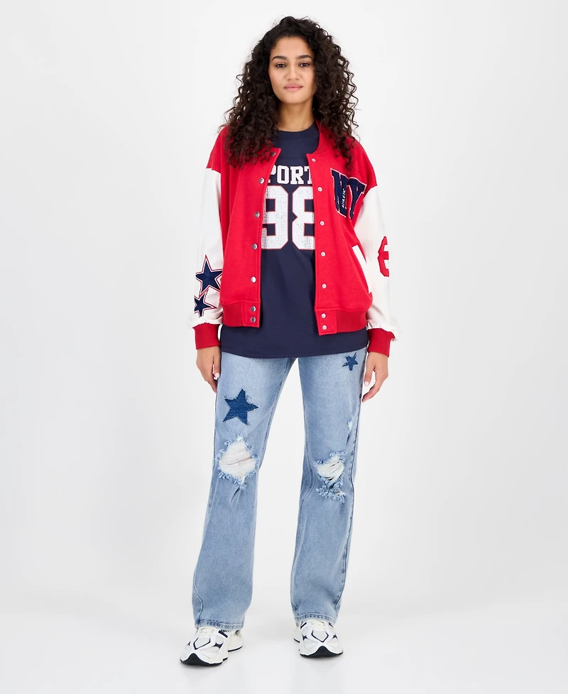 Madden Girl Juniors' Varsity Bomber Jacket