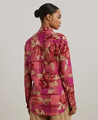 Lauren Ralph Petite Relaxed-Fit Floral Linen Shirt