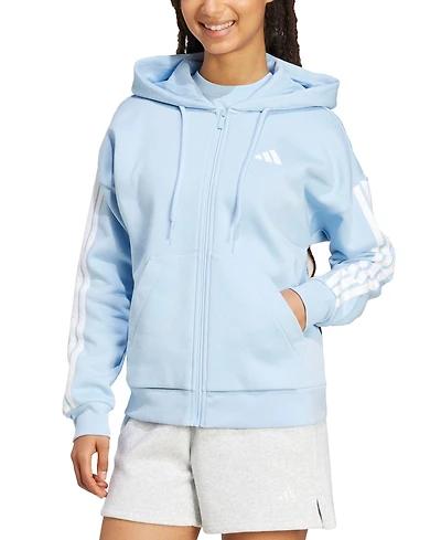 adidas Women's 3-Stripe Logo Zip Hooded Track Jacket