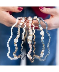 Wavy Oyster Pearl Headband - Ocean Blue