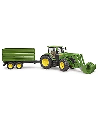 Bruder 1/16 John Deere 7R 350 Tractor with Front Loader and Trailer