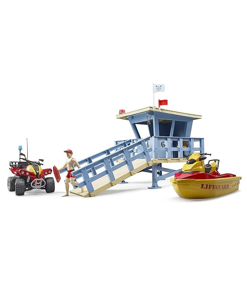 Bruder Bworld1/16 Life Guard Station with Quad and Personal Water Craft