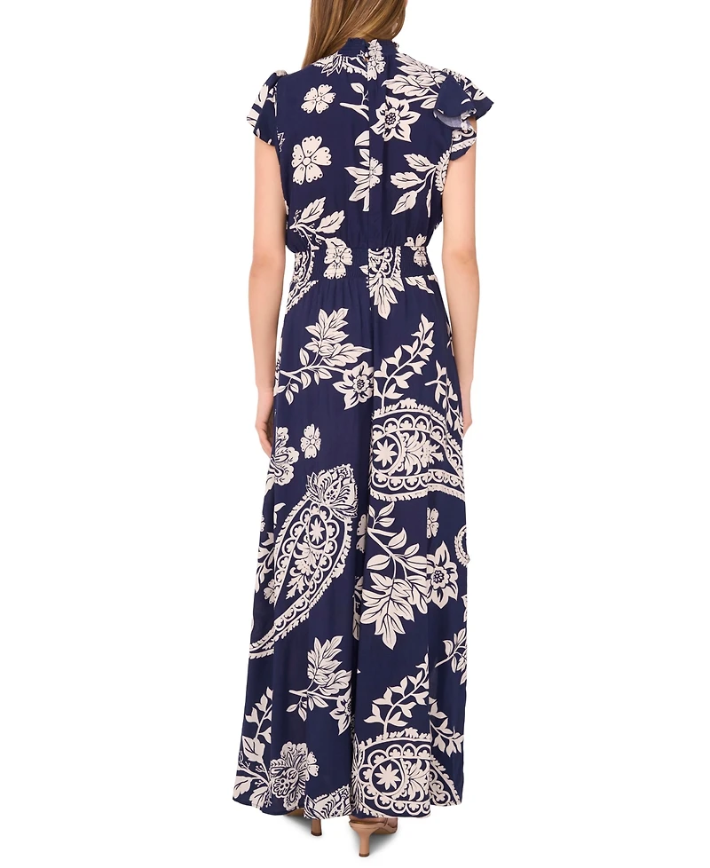 Msk Petite Printed Sleeveless Wide-Leg Jumpsuit