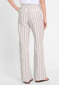 Olsen Women's Cotton Linen Striped Pant