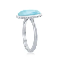 Sterling Silver Larimar Oval Ring