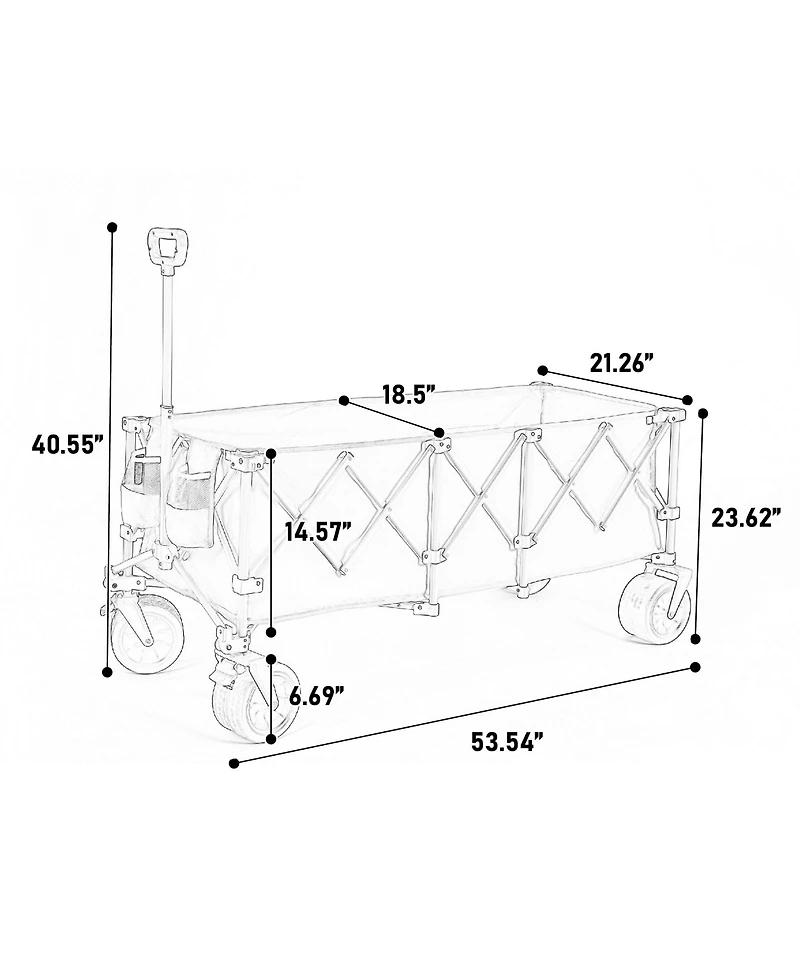 Mondawe 300L Heavy Duty Folding Wagon - 220lb Capacity