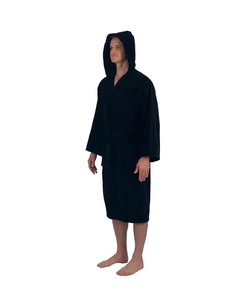 Alpine Swiss Men's Dane Hooded Bathrobe Cotton Terry Cloth Luxury Hotel Spa Robe