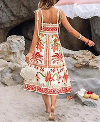 Cupshe Women's Retreat Tropical Midi Beach Dress