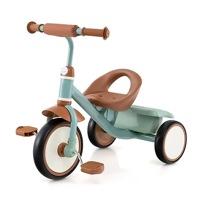 Toddler Tricycle Kids Trike with Adjustable Seat and Basket Aged 3-5 Years Old
