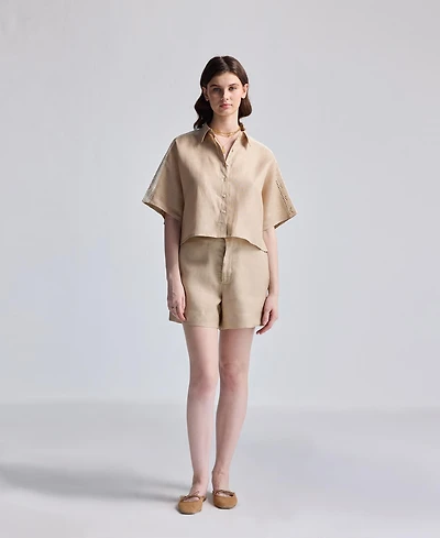 Reistor Women's Boxy Shirt with Lace