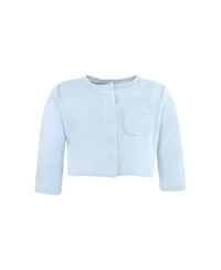 Hudson Baby Girls Cotton Dress and Cardigan Set Blue Blossom