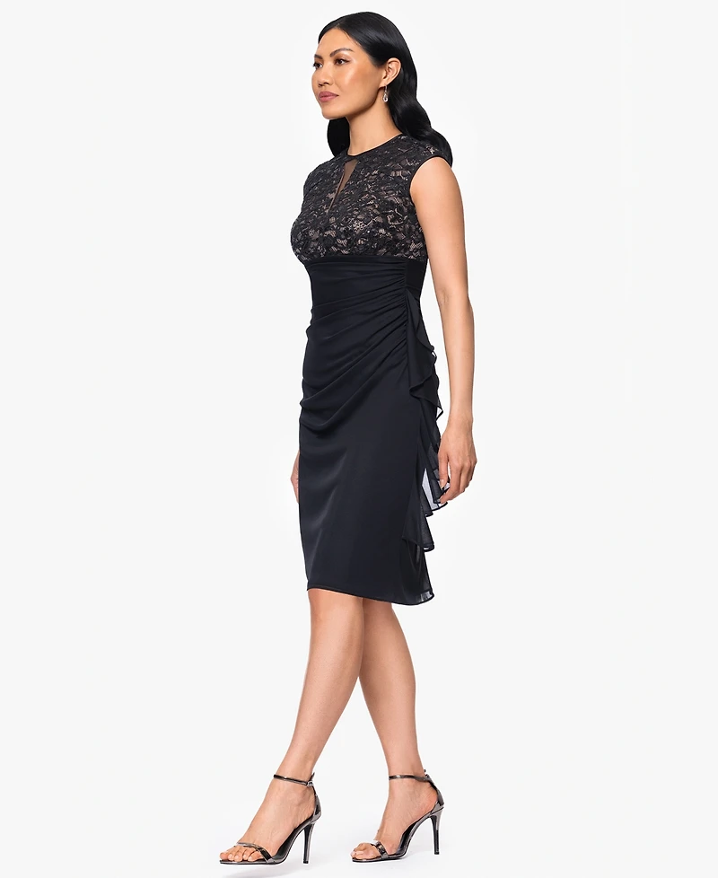 B&A By Betsy and Adam Women's Lace-Top Sheath Dress