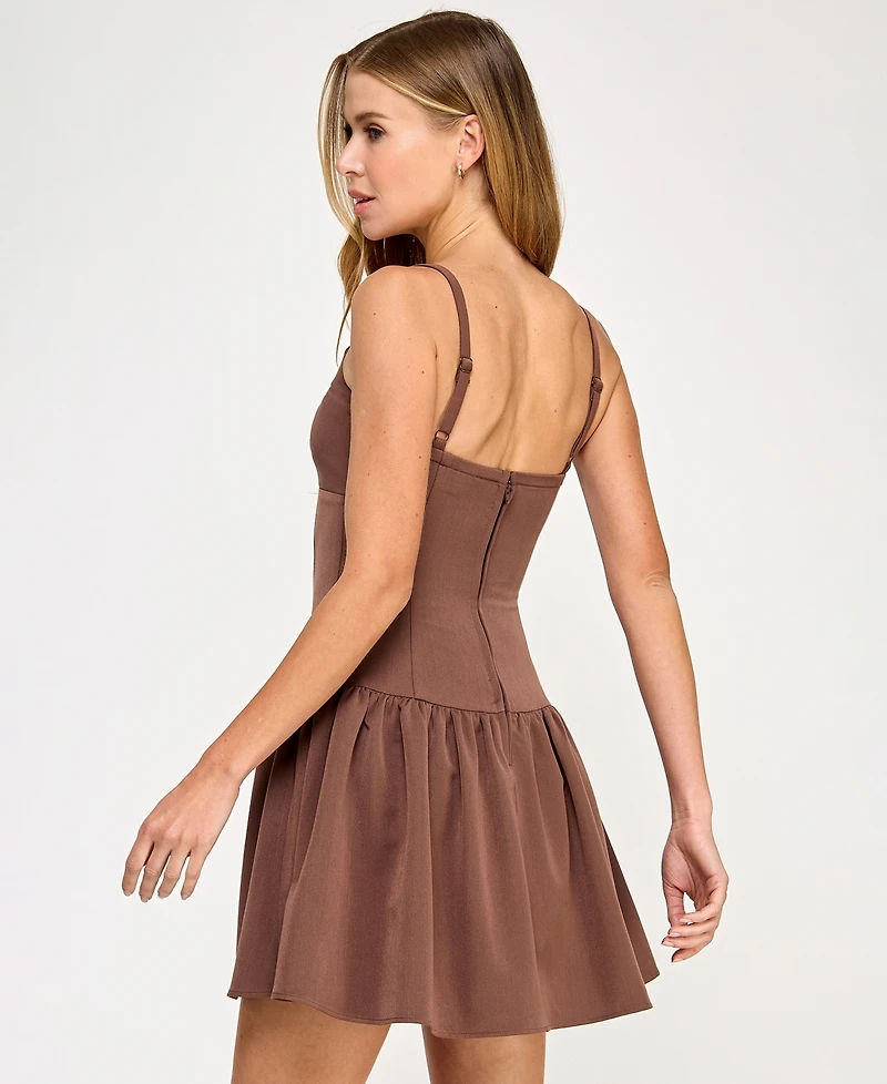 Seni & Cade Juniors' Drop-Waist Sleeveless Fit Flare Dress