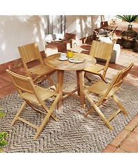 2-Piece Outdoor Dining Chairs with Slatted Seat for Durable and Stylish Patio Seating