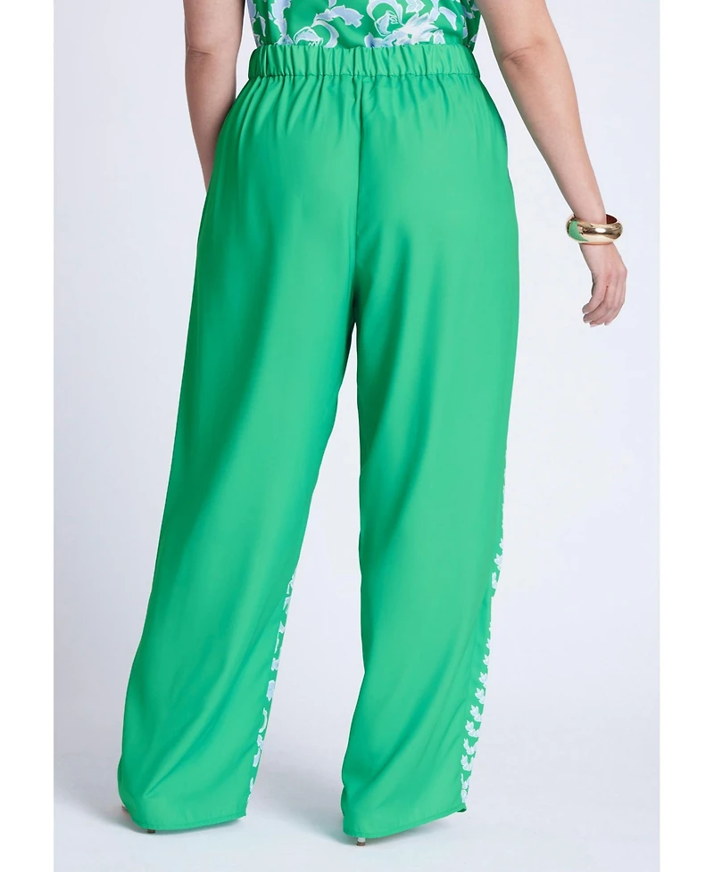 Eloquii Women's Placed Print Pull On Pant