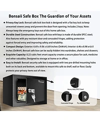Bonsaii Safe Box with Key Lock, Steel Security Lock Box, 0.23 Cubic Feet, 9.06" W x 6.69" D x 6.69" H, Small Hidden Safe for Cash Jewel