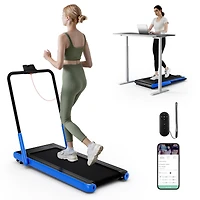 3-in-1 3HP Folding Treadmill with Smart Apps Remote Control and Speakers