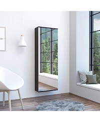 Baltimore Wall Mounted Shoe Rack, Mirror, Single Door, Ten Shoes Capacity, White