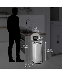 iTouchless SoftStep Stainless Steel Semi-Round Step Trash Can with AbsorbX Odor Filter Removable Inner Bucket