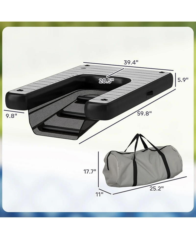 PawHut Inflatable Dog Boat Ramp, Floating Dog Pool Ramp Up to 286 lbs