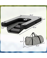 PawHut Inflatable Dog Boat Ramp, Floating Dog Pool Ramp Up to 286 lbs