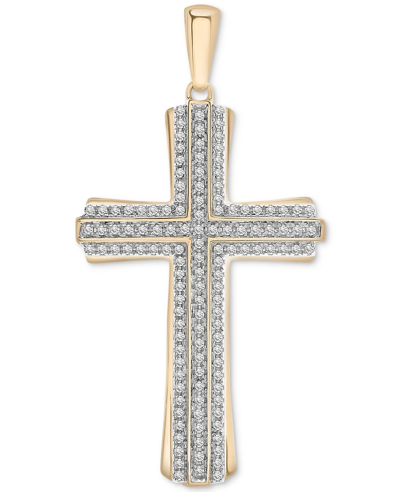 Men's Diamond Cross Pendant (1/2 ct. t.w) in 14k White Gold