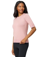 Melissa Paige Women's Crew-Neck Elbow-Sleeve Fine-Gauge Sweater