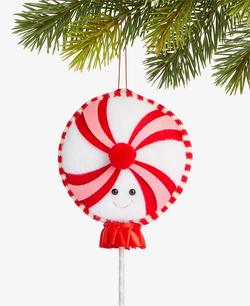 Holiday Lane Sugar Plum Plush Peppermint Pop Ornament, Macy's Exclusive