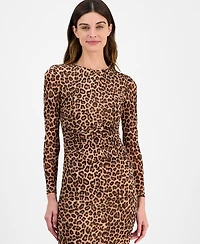 Anne Klein Women's Printed Long-Sleeve Sheath Dress