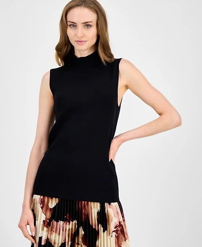 Anne Klein Women's Sleeveless Mock-Neck Sweater