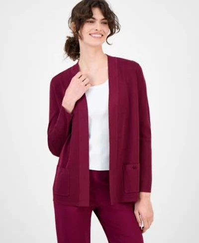 Anne Klein Womens Malibu Fine Rib Open Front Cardigan P Xxs Xxl