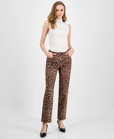 Anne Klein Women's Animal-Print Bootcut Pants