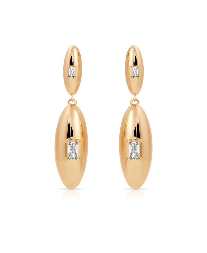 Ettika Oval Dome Double Drop Earrings