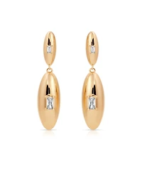 Ettika Oval Dome Double Drop Earrings