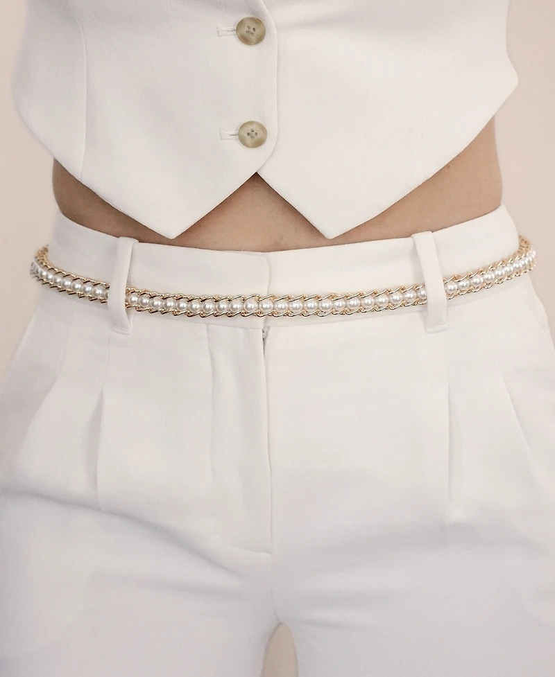 Ettika Cultivated Pearl Chain Hip Belt