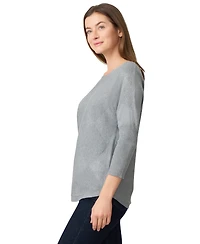 Melissa Paige Petite Diamond-Knit Dolman-Sleeve Sweater
