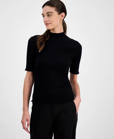 Anne Klein Women's Cable-Knit Short-Sleeve Sweater