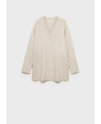 Mango Women's V-Neck Plain Knit Sweater