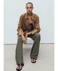 Mango Women's Straight Textured Pants