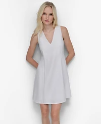 Dkny Women's V-Neck Sleeveless A-line Dress
