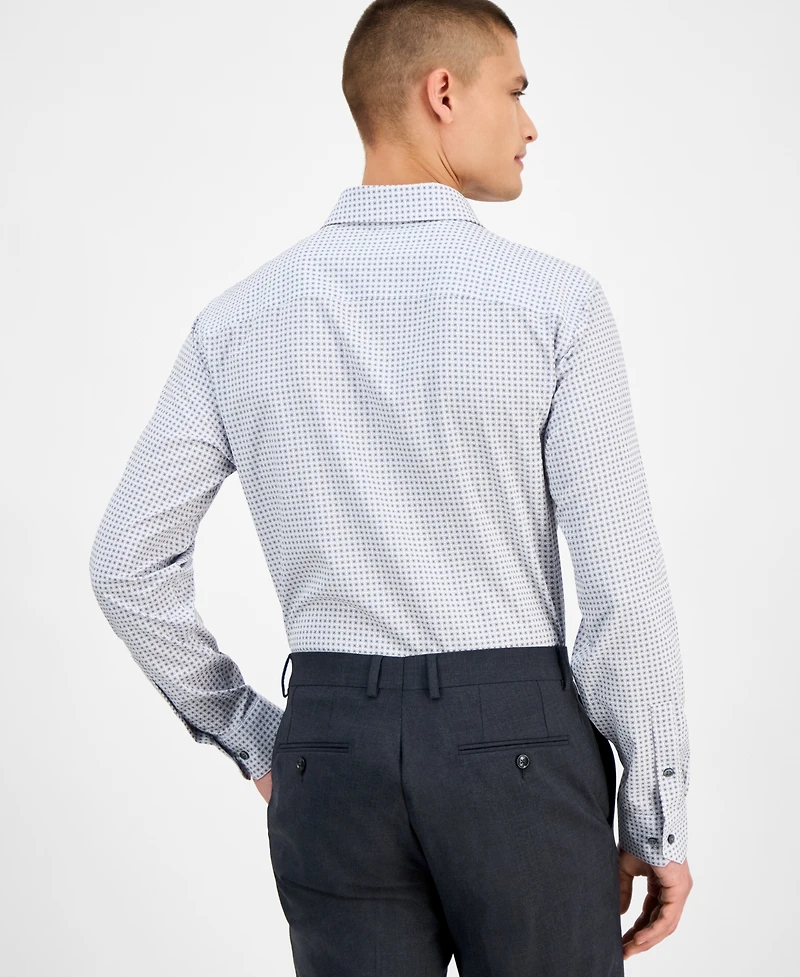 Alfani Men's Slim-Fit Long Sleeve Geo Pattern Button-Front Performance Dress Shirt, Exclusively at Macy's