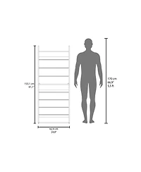 Oak Springs Tall Open Shoe Rack with Metal Rails and Multi-Tier Shelves, Wengue