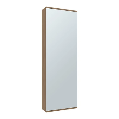 Fm Furniture Queen Creek Shoe Rack with Mirror and One Door, Natural Oak