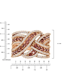 Cubic Zirconia Braid Style Statement Ring 14k Rose Gold Sterling Silver