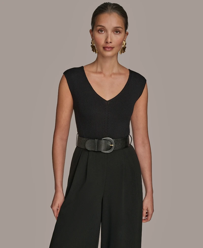 Donna Karan New York Women's Belted Straight-Leg Jumpsuit