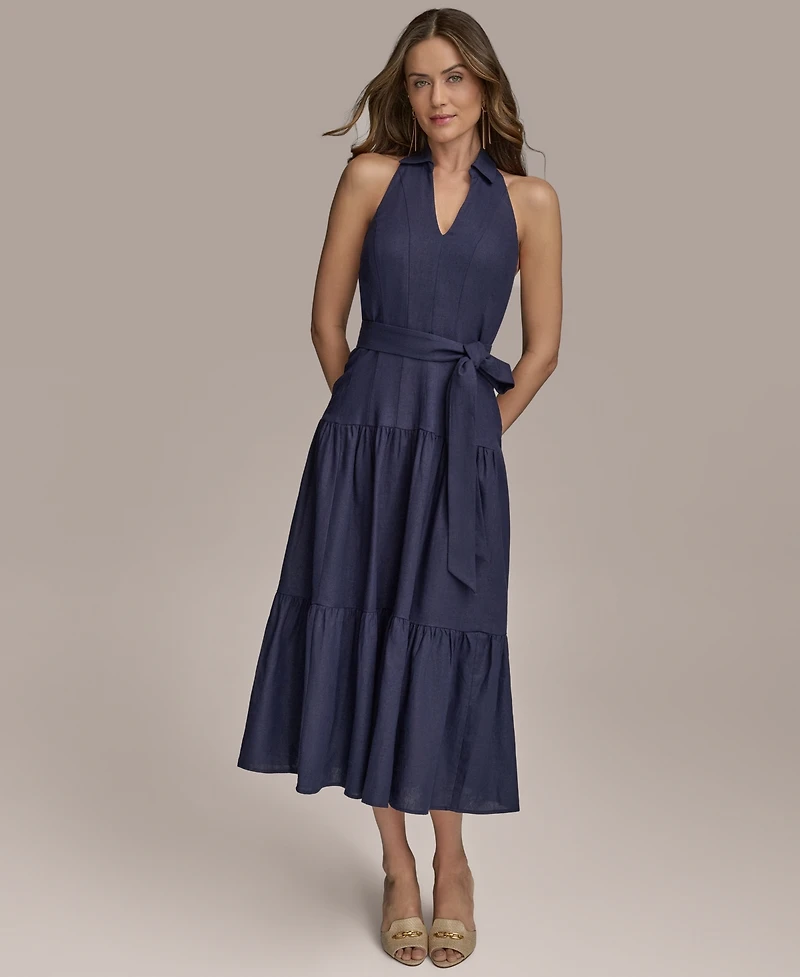 Donna Karan New York Women's Sleeveless Halter A-Line Dress