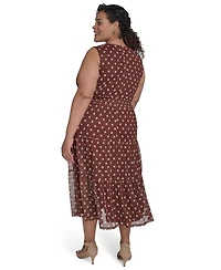 Jessica Howard Plus Jewel-Neck Sleeveless Midi Dress