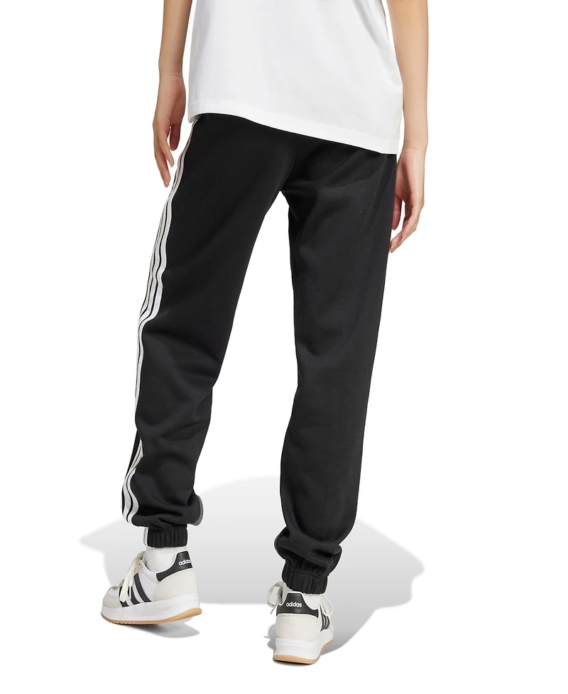 adidas Women's Essentials 3-Stripes Pull On Fleece Loose Pants