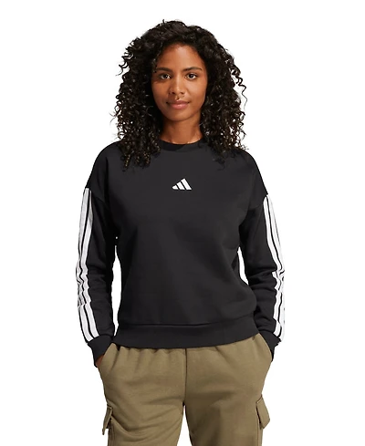 adidas Women's Essentials 3-Stripes Fleece Crew Neck Sweatshirt
